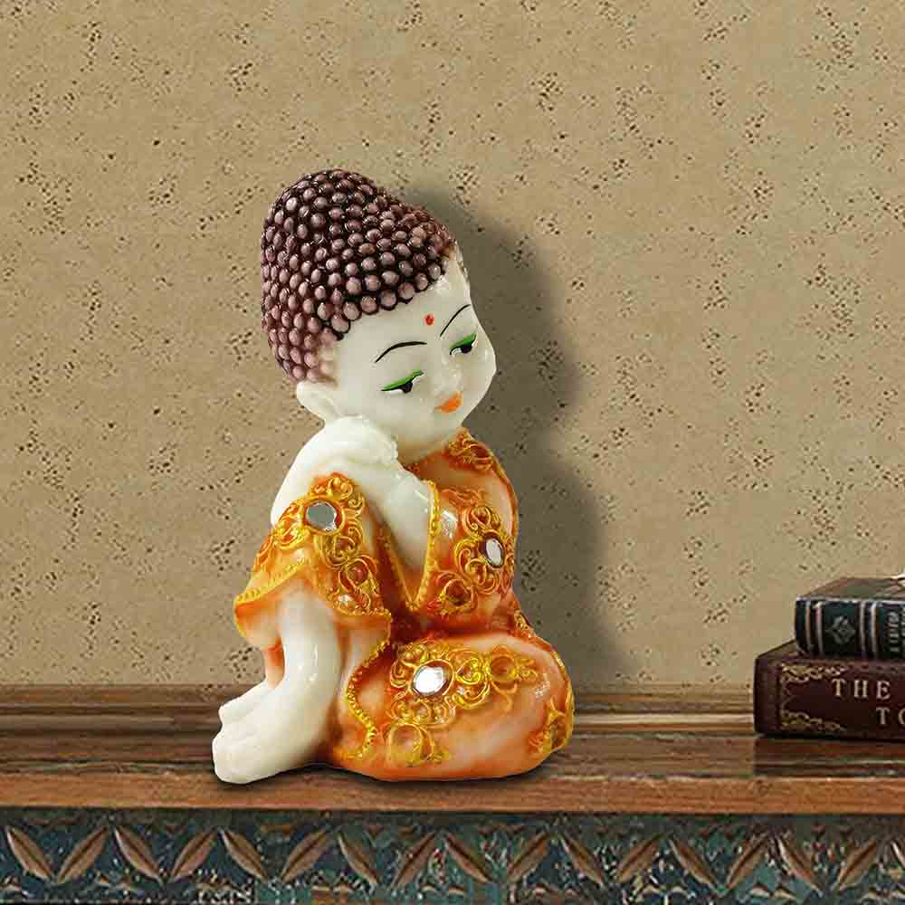 Marble Finish Baby Buddha Statue